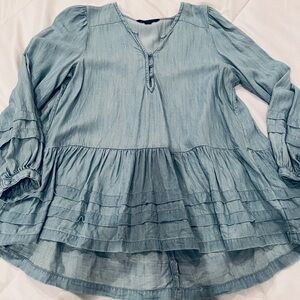 American Eagle Denim Babydoll Top
